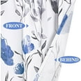 thumbnail image 3 of Floral Kithchen Curtains 36 Inch Watercolor Flower Leaves Tier Curtains, Blue and Gray Floral Cafe Curtains, Rod Pocket Small Window Curtain for Cafe Bathroom Bedroom Drapes, 3 of 6