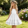 thumbnail image 5 of Diufon Dresses for Girls Spaghetti Strap Flowy Ruffled Layered Sundress Summer Cute Graduation Bridesmaid Dress, 5 of 9