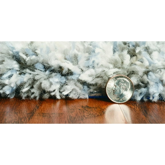 8'X10' Ivory Blue Machine Woven Abstract Indoor Area Rug