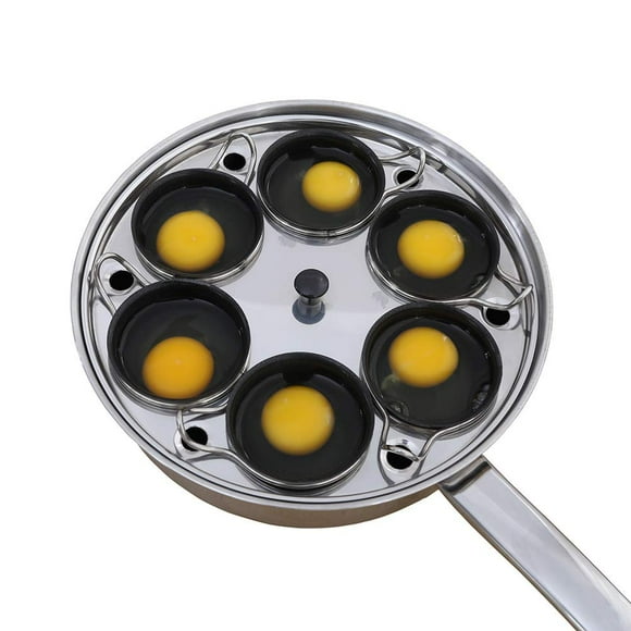Sartén para escalfar huevos CozyKit, acero inoxidable, 6 tazas, inducción