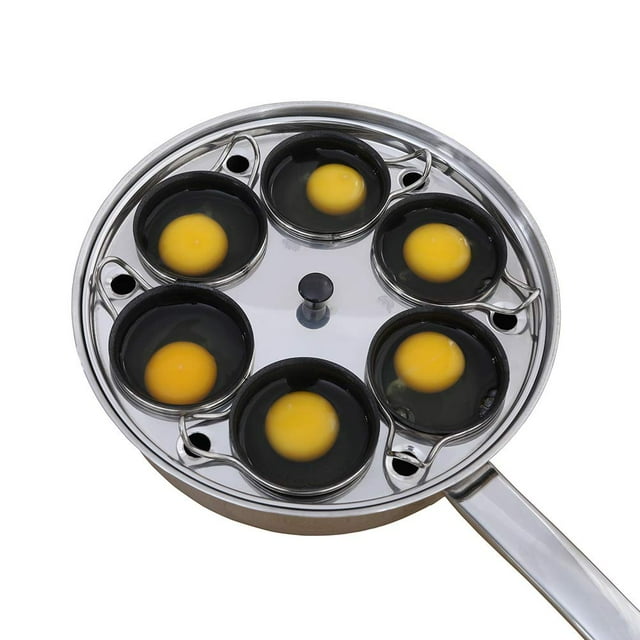 Sartén para escalfar huevos CozyKit, acero inoxidable, 6 tazas, inducción