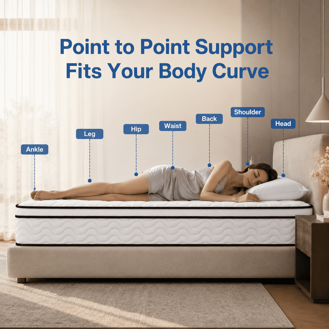 Gravellaire 10" Twin Mattress in a Box, Gel Memory Foam and Pocket Spring Hybrid Mattress, Medium Comfort, Pressure Relief, Adult