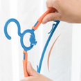 thumbnail image 4 of 20 unidades de perchas para niños pequeños, colgadores de armario para niños, perchas ajustables antideslizantes y extensibles para ropa infantil, azul oscuro, naranja Feliz Sencillez, 4 of 5