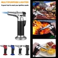 thumbnail image 4 of Metal Butane Torch Refillable Kitchen Torch Lighter with Adjustable Flame Safety Lock,High Temperature Resistance Strong Jet,for BBQ Grilling Baking Creme Brulee Resin(Black), 4 of 6