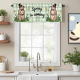 thumbnail image 2 of Groundhog Day Valance Curtain for Windows Spring Is Coming Cartoon Groundhog Stars Grass Green Plaid Rod Pocket Curtain Valances Short Window Treatments for Kitchen Bathroom Laundry 42 x 12 Inch, 2 of 9