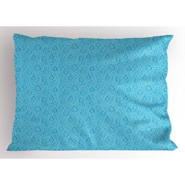 Rain Pillow Sham Calming Aquatic Colors Brush Stroked Linear Drop Icons And Shades Decorative Standard Size Printed Pillowcase 26 X 20 Inches Azure Blue Aqua And Pale Blue By Ambesonne Walmart Com