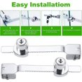 thumbnail image 5 of Sliding Glass Door Lock,drawer Display Case Showcase Security Ratchet Locks Glass Cabinet Lock With Chrome Finish, Keyed Alike (large)(2pcs, Silver), 5 of 5