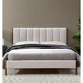 thumbnail image 3 of Pemberly Row Modern Upholstered Platform Queen Bed in Cream Fabric, 3 of 10