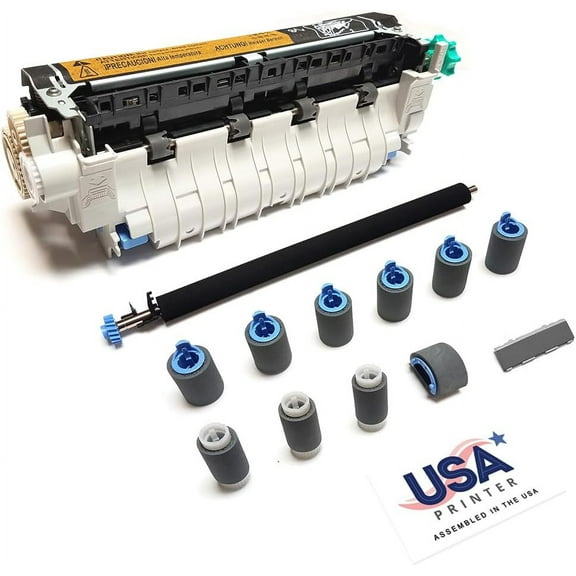 USA Printer Q2436A-DMK-USA (Q2436-69007) Deluxe Maintenance Kit for HP LaserJet 4300 includes RM1-0101 Fuser, RM1-0699 Transfer Roller, & Tray 1-4 Roller Kit (110V)