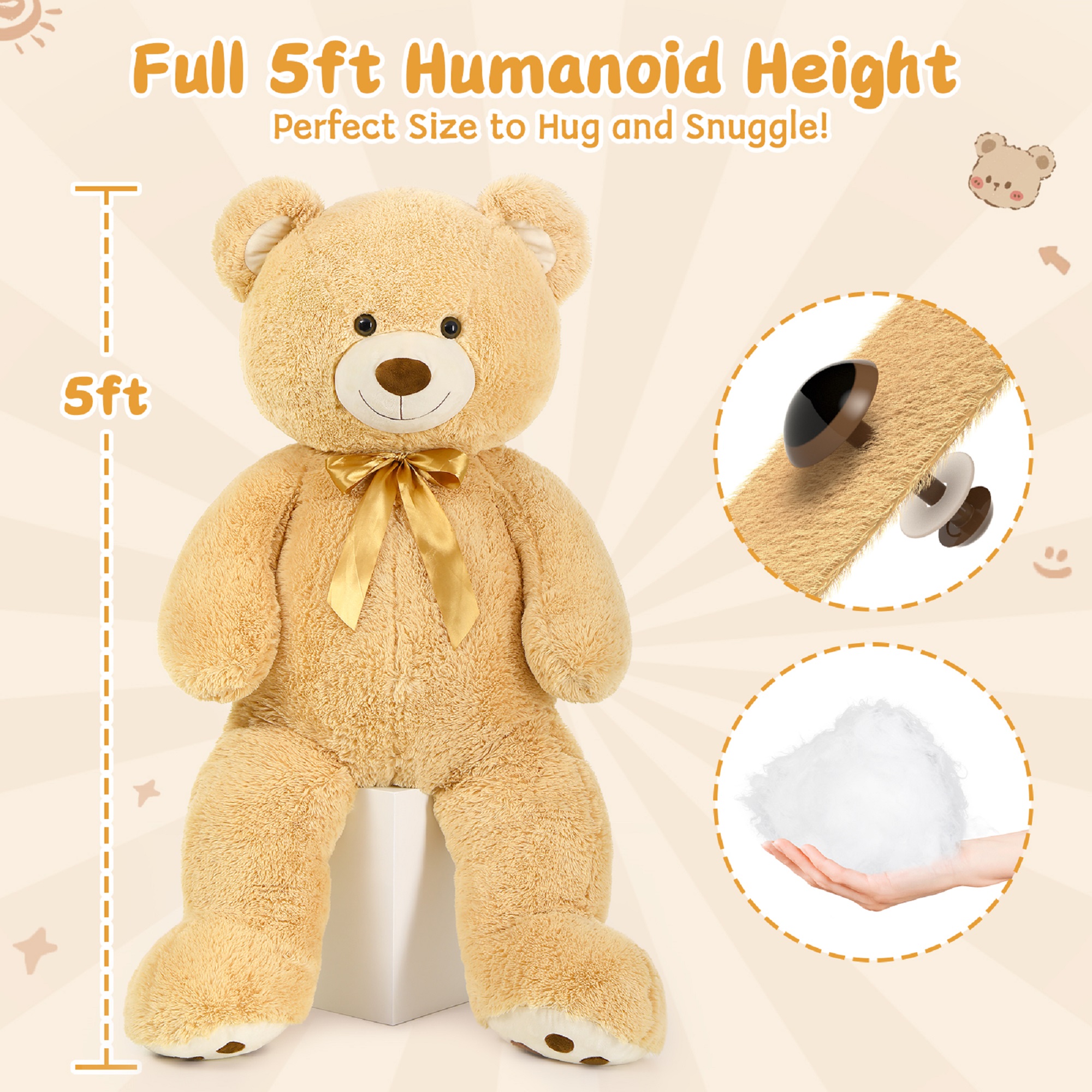 MaoGoLan 5ft Jumbo Teddy Bear Plush Toy photo 3