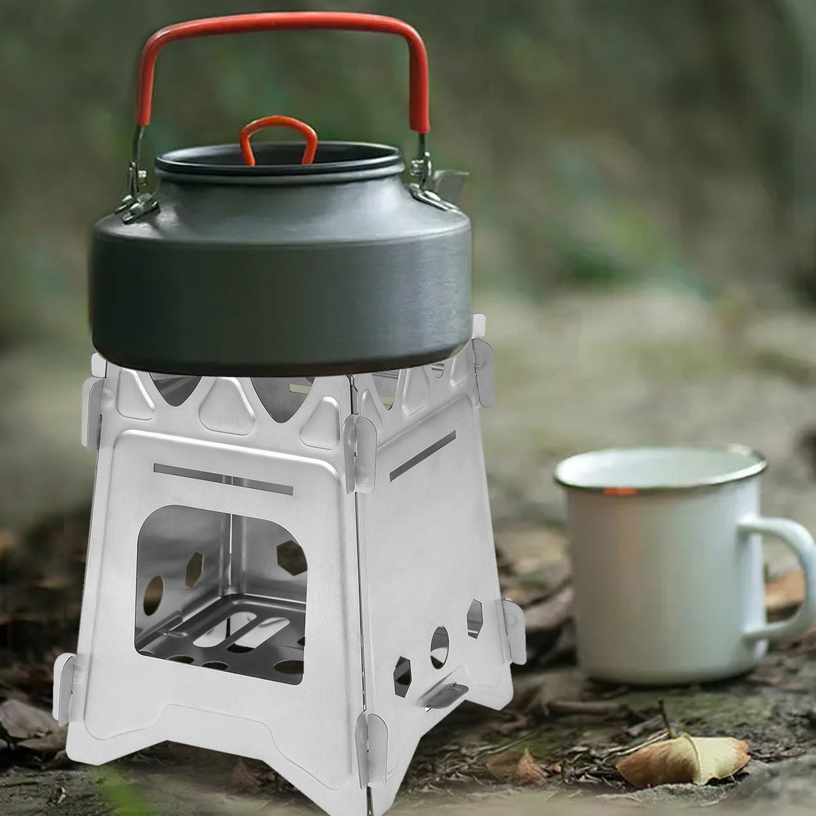 Outdoor Stainless Steel Fire Stove, Portable Foldable Stove, Easy Storage, for Camping Travel, Charcoal Wood Burning, Multifunctional Stove, Lightweight Design, for Hiking Adventure