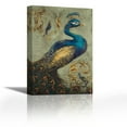 thumbnail image 1 of Peacock on Sage I - Contemporary Fine Art Giclee on Canvas Gallery Wrap - wall décor - Art painting - 18 x 27 Inch - Ready to Hang, 1 of 2