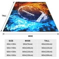 thumbnail image 4 of Yibo Red and Blue Fire with Football Gift for Girls Women Flannel Fleece Fuzzy Blankets Soft Warm Cozy for Bed Sofa Living Room for Kids, 4 of 7