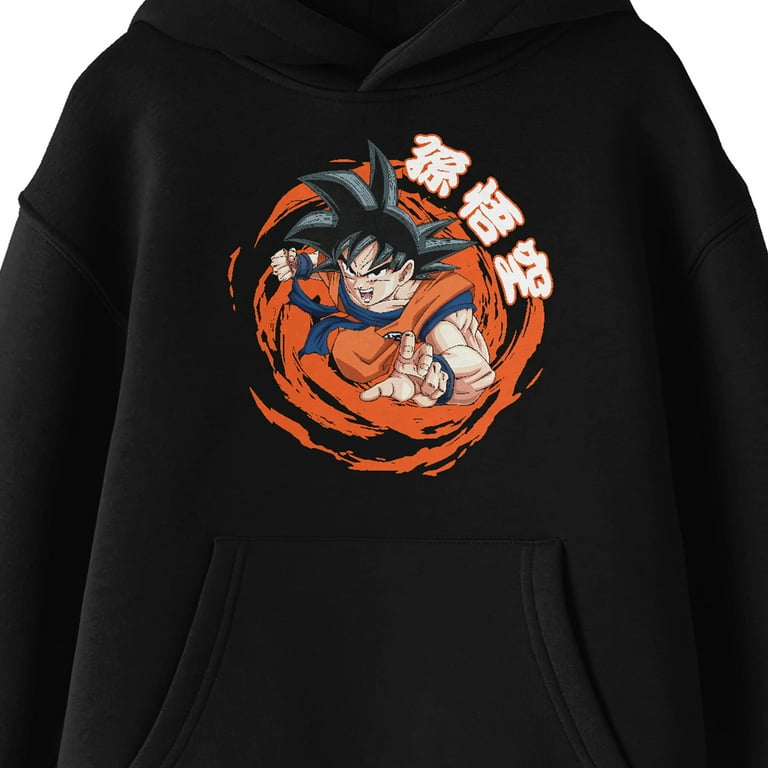 Dragon Ball Super Ultra Instinct Goku Graphic Hoodie - Men's Black Sweatshirt With Blue Kanji Design