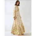 thumbnail image 4 of Printed V-neck Maxi Dress with Button Detail, 4 of 7