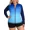 blue, variant on Attraco Womens Plus Size Rush Guard Gradient Color Long Sleeve Zip Front Swim Top