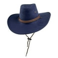 thumbnail image 3 of Bxsruta Unisex Suede Western Cowboy Hat with Drawstring Closure for Men Women Everyday Wear, 3 of 6