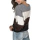 thumbnail image 2 of Lady Colorblock Baggy Sweater Pullover Knitwear Top, 2 of 5
