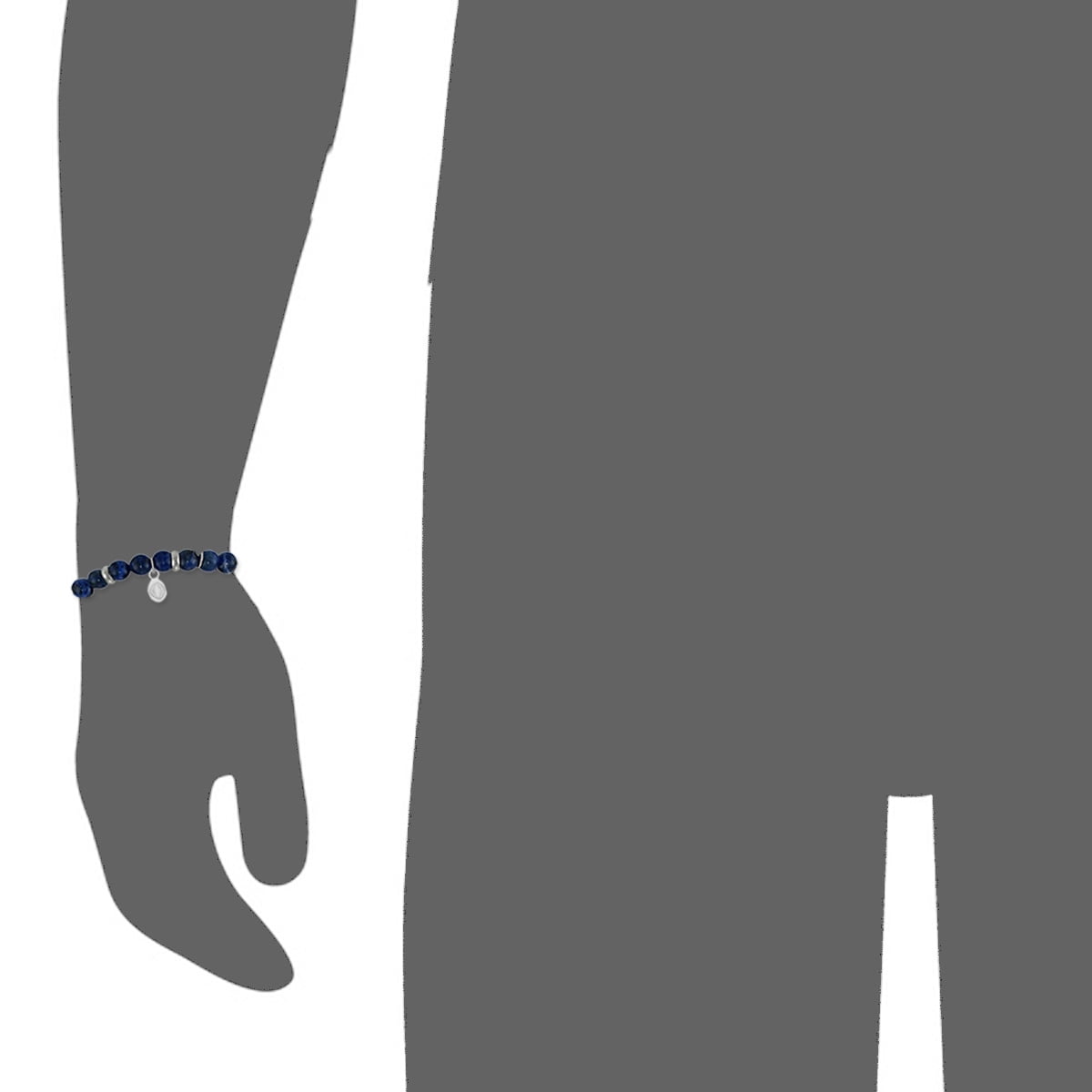 Mystigrey Rio Stainless Steel Bead Bracelet Blue Jasper in Large for Men and Women