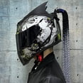 thumbnail image 3 of Casco integral para motocicleta, casco de carreras, casco de motocross, todoterreno, casco de motociclista, trenzas de individualidad, cuernos, 3 of 5