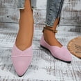 thumbnail image 5 of Miluxas Women's Flats Pointed Toe Ballet Shoes Knit Dress Shoes Low Wedge Slip On Arch Support Walking office Business Flats Pink 5.5(36), 5 of 7
