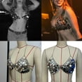 thumbnail image 2 of Huhudde Contemporary Sequins Halterneck Bra Top Lightweight Glittering Vest For Belly Dance Costumes And Beach Parties, 2 of 7