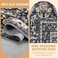thumbnail image 3 of 8" x10" Washable Area Rug - Persian Boho Vintage Design, Ultra-Thin Foldable Low Pile Rug, Non-Shedding Pet & Kid Friendly for Bedroom, Dining Room, Home Office, Blue, 3 of 7