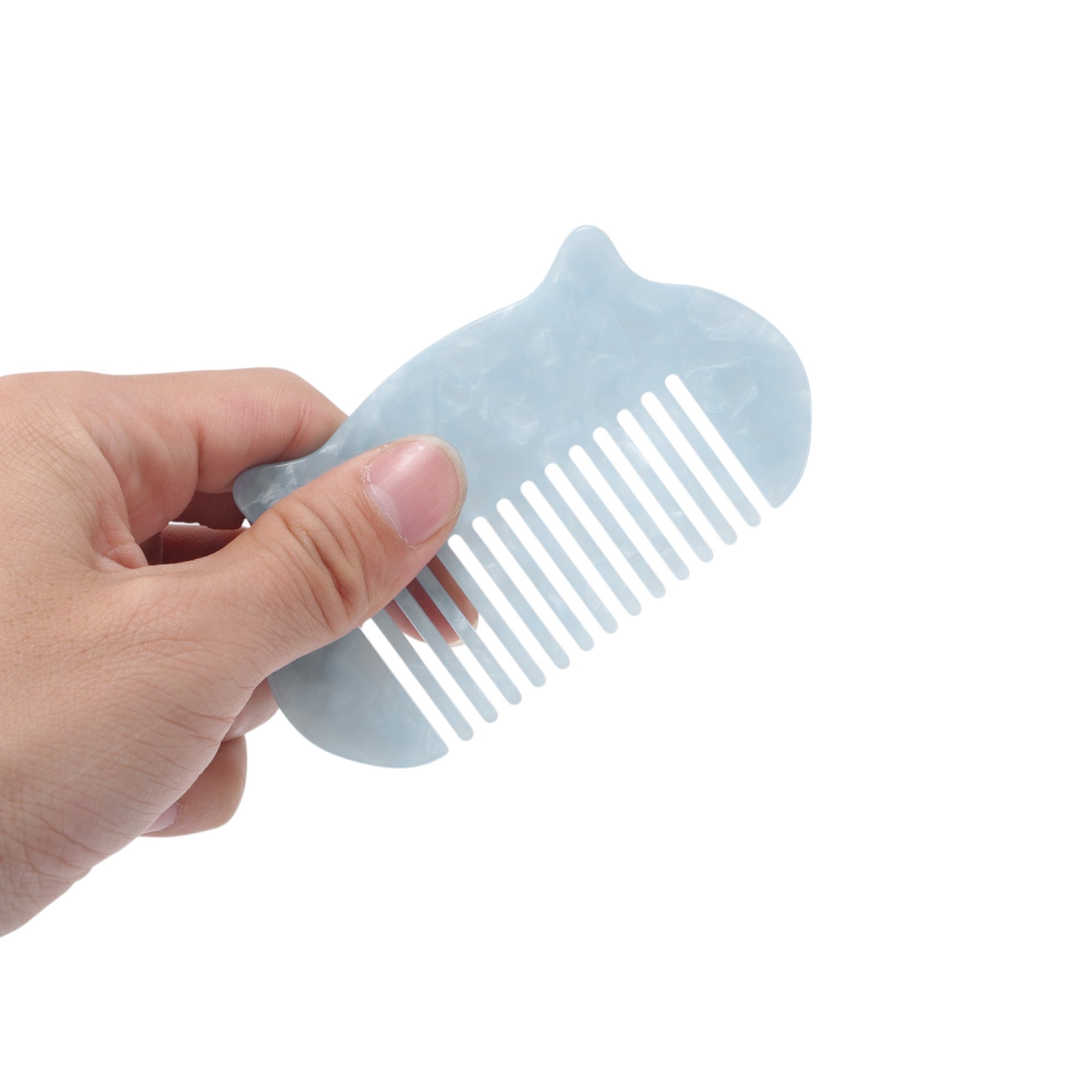 Unique Bargains 1 Pc Women Durable Cat Ear Hair Comb for All Hair Types Blue