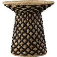 thumbnail image 3 of Table d'Appoint Ronde en Rotin Tissé Naturel et Noir, 3 of 3