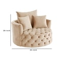 thumbnail image 6 of Benjara Swivel Accent Chair with Curved Design and Button Tufting- Beige, 6 of 7