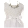 thumbnail image 4 of Big Girls Cap Sleeve Floral Lace Tulle Party First Communion Flower Girl Dress White 10 (2J1K6S7), 4 of 5