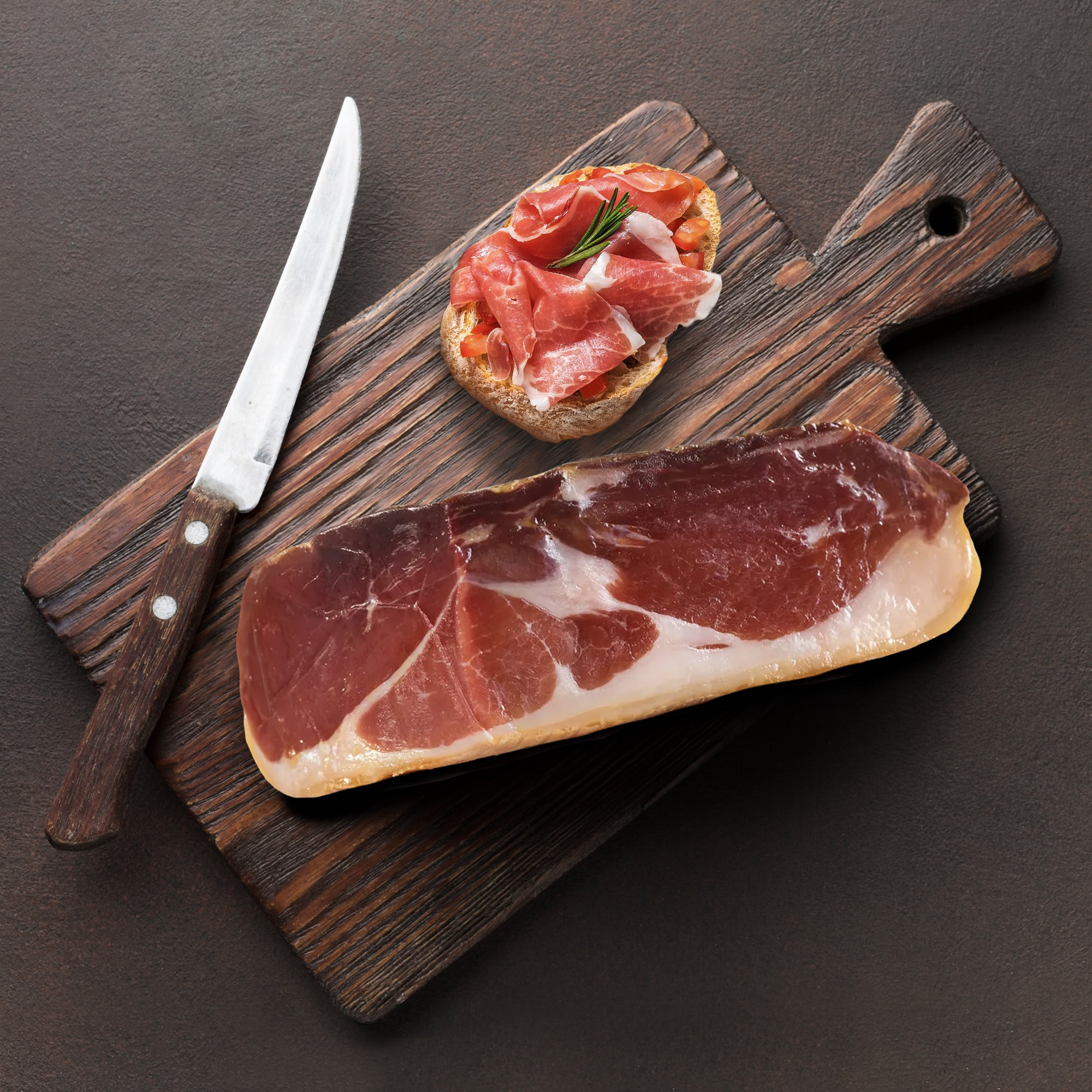 Jamonprive Spanish Serrano Ham Boneless+Ham Stand & Knife Serving Size 123g Protein per Serving 100g