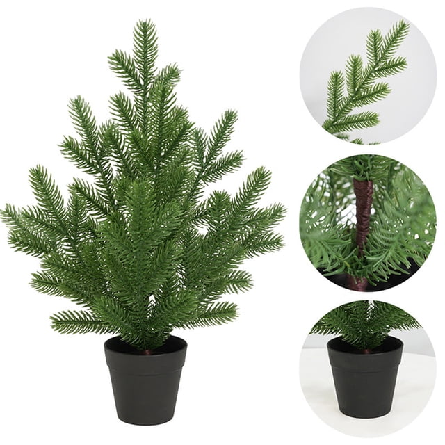 Árbol de Navidad Artificial Verde de Mesa de 48 Cm (18,9 Pulgadas) para Decoración de Escritorio, Ventana o Pasillo | Plástico | Reutilizable | Ideal para Fiestas En Casa | Peso: 400 G | Decoración N