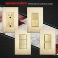 thumbnail image 4 of ENERLITES Elite Series Screwless Decorator Wall Plate Child Safe Outlet Cover, Size 1-Gang 4.68" H x 2.93" L, Unbreakable Polycarbonate Thermoplastic, SI8831-BGD, Brushed Gold, 3 Pack, 4 of 5