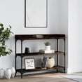 thumbnail image 1 of vidaXL Console Table with Shelves Smoked Oak 100x30x80 cm, 1 of 5