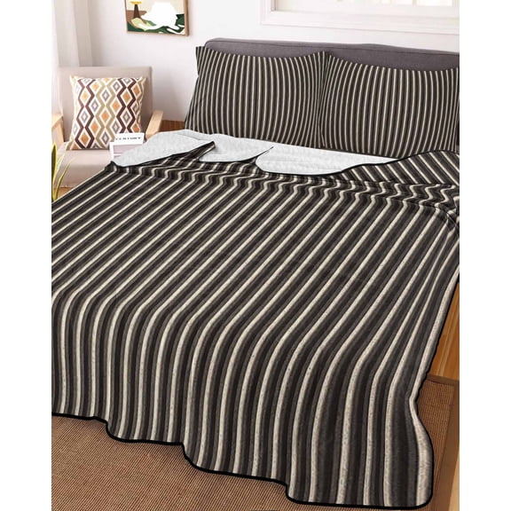 Vintage Brown, King Size Down Alternative Comforter, Lightweight Comforter Quilt Bedding Set with Pillow Shams Ombre Abstract Minimalist Geometric All Seasons Bed Comforter Duvet Insert 96"x106"
