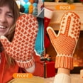 thumbnail image 5 of 1 Pair The Naughty List Mittens, Cozy Warm Knit Gloves with a Hidden Attitude, Women's Novelty Mittens, Funny Winter Gifts for Women, Orange, 5 of 10
