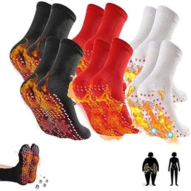 3 pares de calcetines de salud adelgazantes de turmalina, calcetines de salud de turmalina, calcetines de hipertermia VeinesHeal, calcetín termoterapéutico para masaje de pies