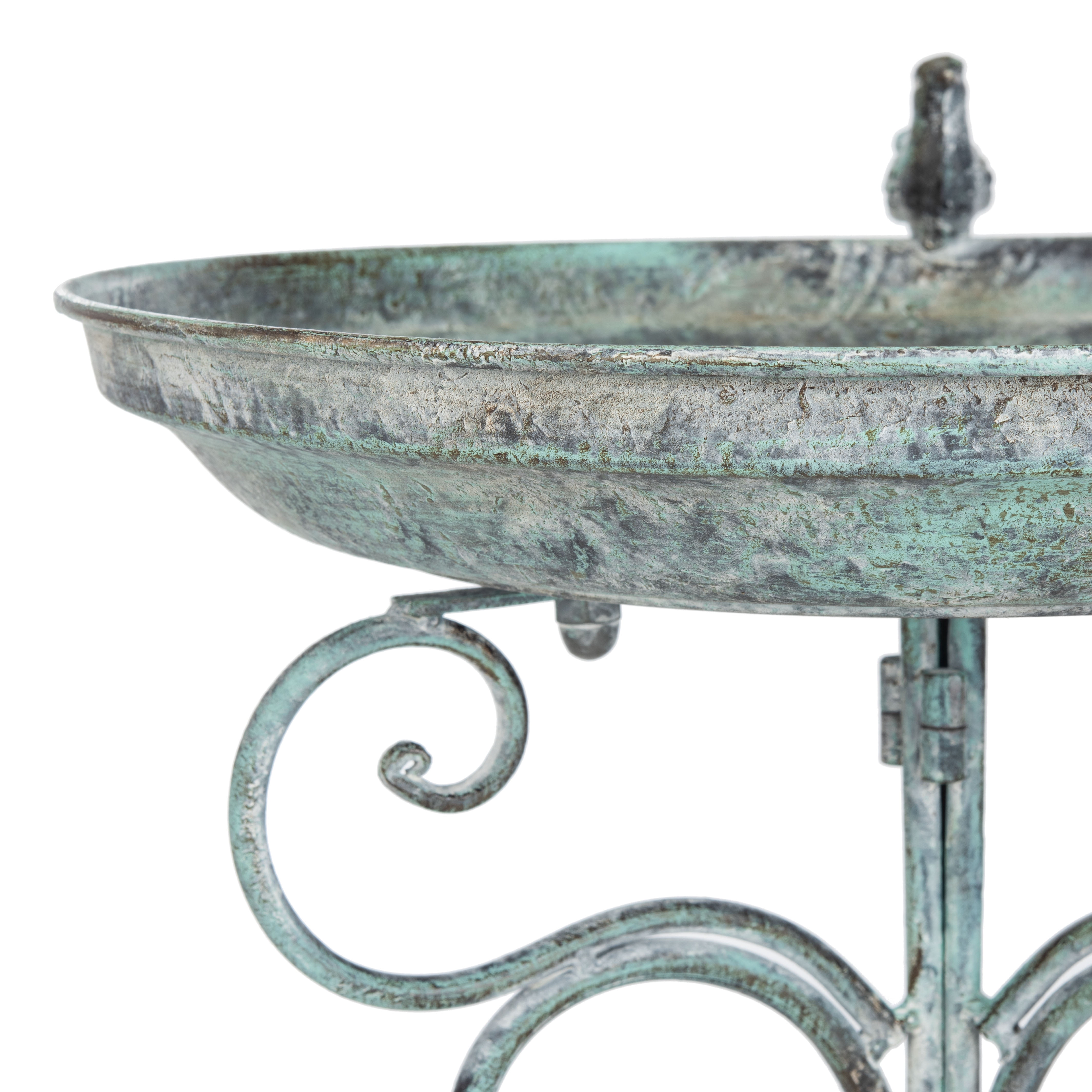 SAFAVIEH Ashlan Solid Rustic Outdoor Patio Bird Bath, Dark Green
