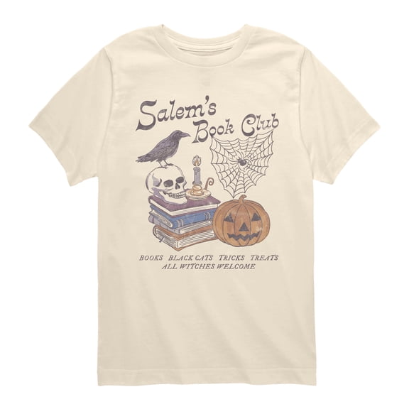 Instant Message - Salem's Book Club Boys' Short Sleeve Graphic T-Shirt