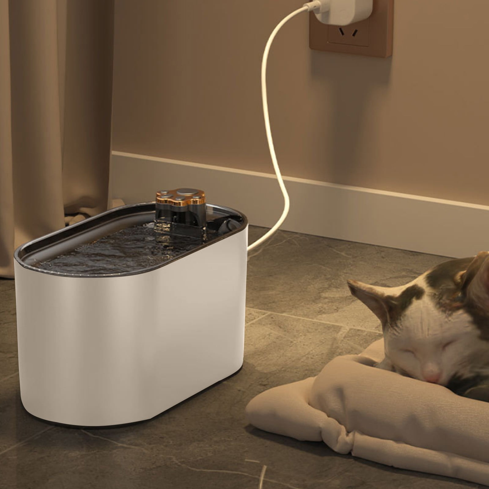 3L Automatic Pet Drinking Fountain with LED Indicator Light, Silent Circulating Water Bowl for Cats and Small Dogs, Filtration System for Fresh Water, Easy to Clean and Maintain