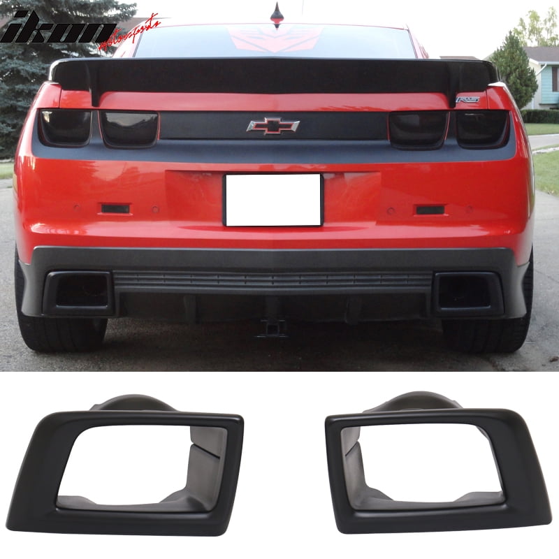 1013 Chevrolet Camaro Pair of Black Exhaust Muffler Tips Bezels For