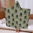 thumbnail image 5 of Green Bigfoot Pattern Hooded Bath Towel，60"x35" for Ages 3 To 12 Kids, Quick Dry Lightweight Soft Microfiber Hood Beach Towel Cover Up for Kids, 5 of 7