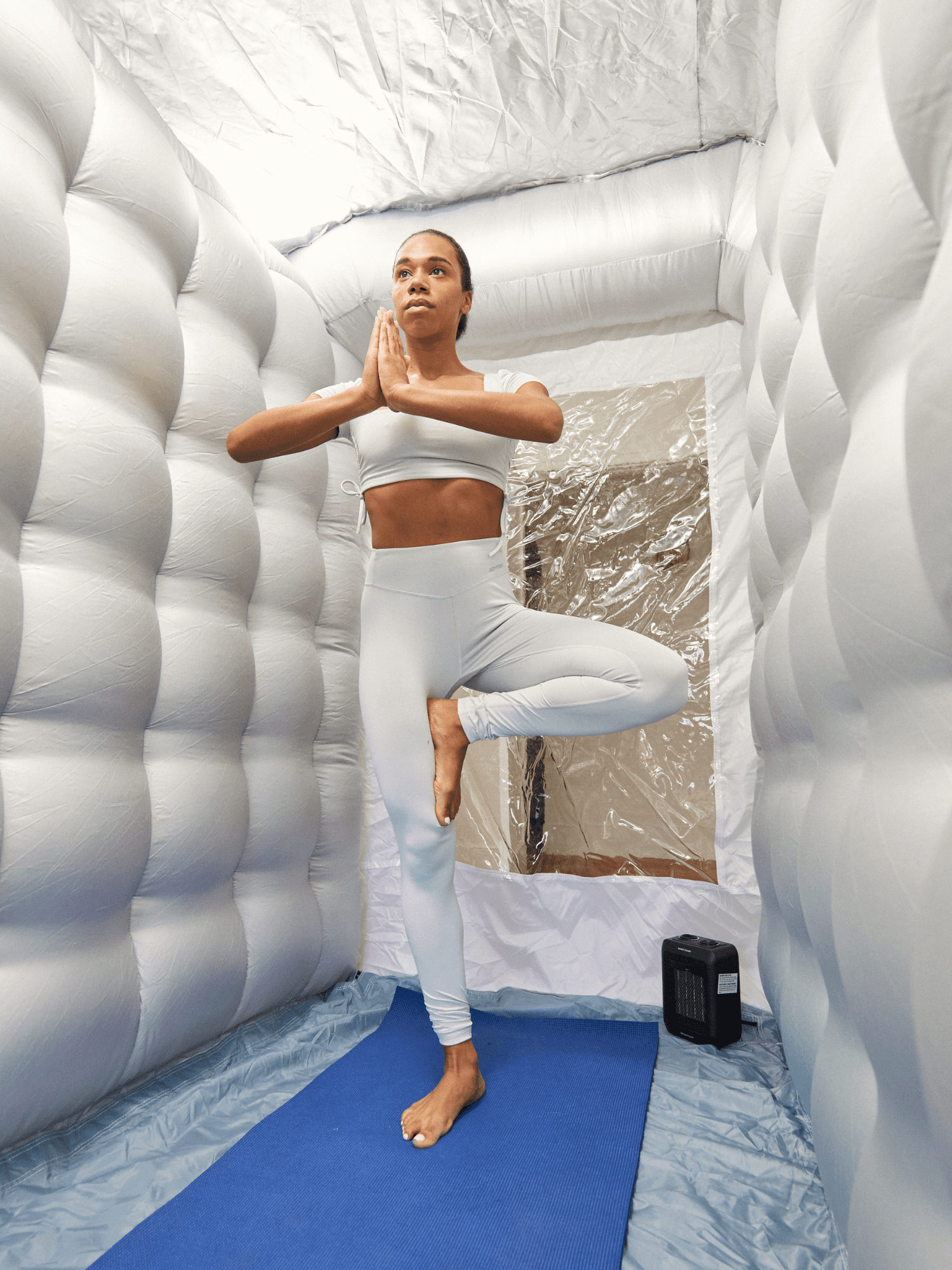 7*9ft Inflatable Hot Yoga Dome Tent Portable Yoga Tent Backdrop for Home  Indoor