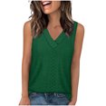 thumbnail image 2 of Sevevn Women's Casual Solid Color Lock V-neck Sleeveless Top Army Green XL Holiday Gift Finder, 2 of 8