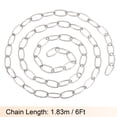 thumbnail image 2 of Uxcell 3mm Thick 1.83m Long Hook Loops Connectors Pendant Light Fixture Chain Nickle Color 1 Set, 2 of 5