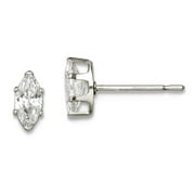 925 Sterling Silver Snap setting Post 6x3 Marquise Stud Earrings 6x3mm Wide Stud Earring for Women