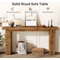 thumbnail image 5 of Tribesigns Solid Wood Sofa Table Behind The Couch, 63-Inch Long Farmhouse Rectangular Console Table for Living Room, Entryway, Rustic Brown, 5 of 7