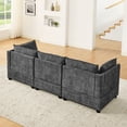 thumbnail image 3 of Chenille Fabric Upholstered Sofa Set with 3-Seater and Loveseat, Plush Seat & Back Cushions for Modern Living Room, Soft Gray Furniture, 3 of 9