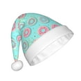 thumbnail image 2 of Haiem Colorful Sweet Donuts Pattern Santa Hat Confortable Velvet Christmas Hat for Christmas Party Favors Fit for Adults Men Women, 2 of 6